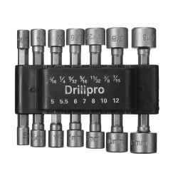 Drillpro 14Pc Power Nut Driver Drill Bit Set SAE Metric Socket Wrench Screw 1/4"Hex Shank